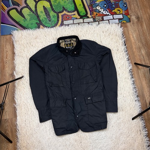 Barbour Wax Jacket Tailored Sapper Men's Navy Waterproot size Large