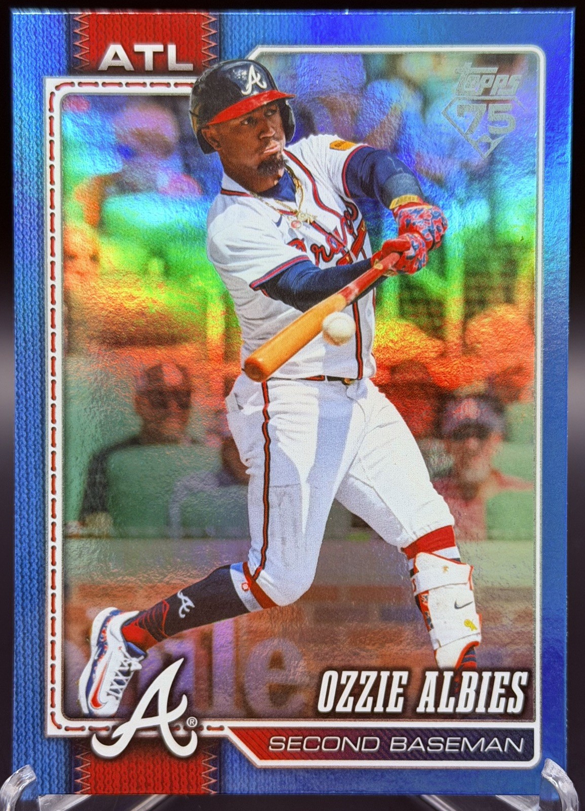 2026 Topps Series 2 Ozzie Albies Blue Foil /150 Atlanta Braves Color Match #568