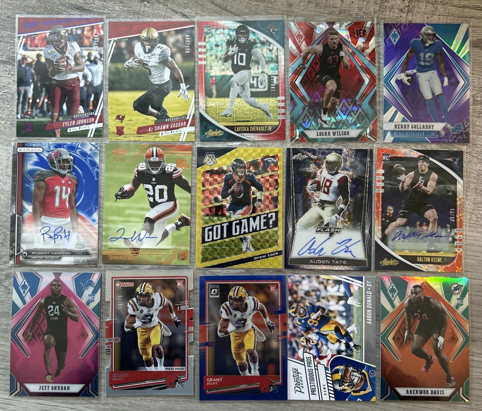 2020 Panini Leaf Topps NFL Numbered & Autographed Sports Cards Lot (15) Autos RC