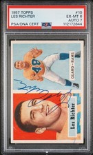 Les Richter Autographed 1957 Topps Football HOF LA Rams Card AUTO PSA/DNA PSA 6