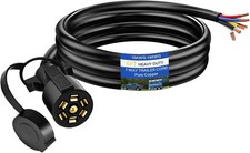 7 Way Trailer Cord 6 Ft Heavy Duty Pure Copper RV Camper Wiring Plug
