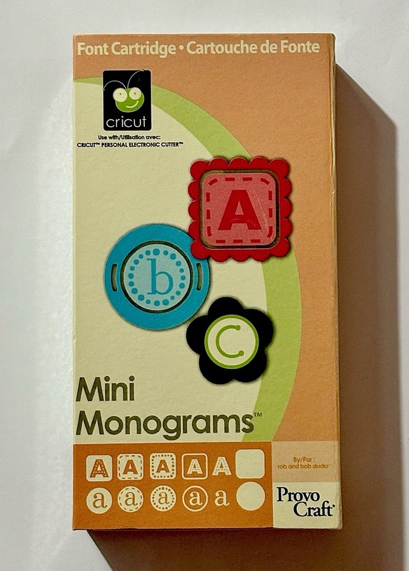 Cricut Mini Monograms Cartridge Complete Box Overlay Handbook Provo Craft 