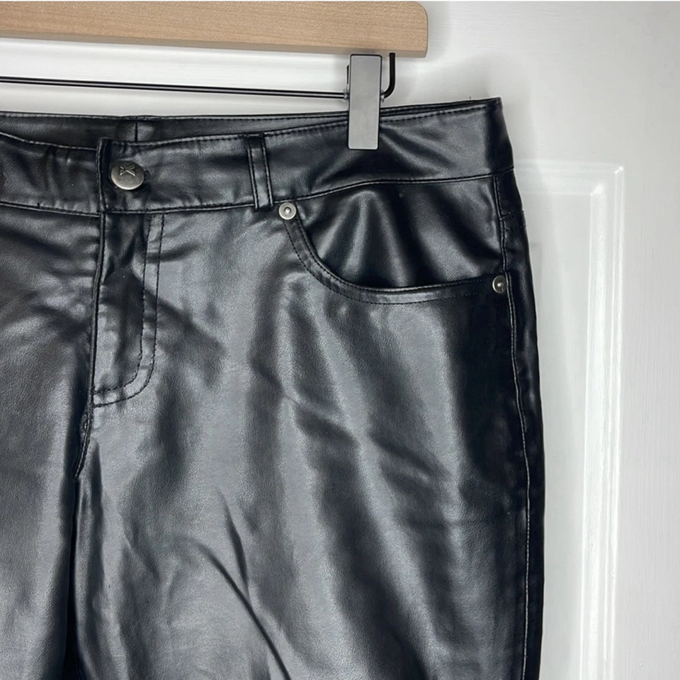 Pantalones Express de imitación de cuero negros, talla 7/8, sexy, otoño, plisado, vacaciones de invierno Foto 4 de 4