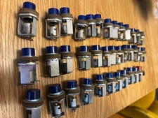 Lot Of 37 Panel Indicator Lights Bayonet Type Blue Lens 