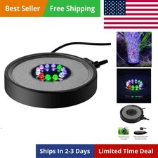NICREW Multi-Colored Aquarium LED Bubbler Stone Disk, Fish Tank Bubbler with...