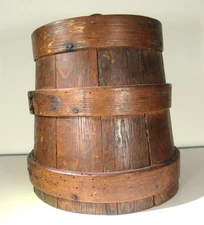 antique sugar firkin with lid