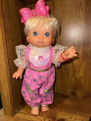 Vtg PJ Sparkles StarBrite Mattel LightUp Projector Doll Princess 1988 Rare Works