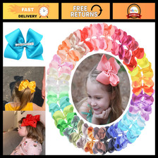 40PCS 6" Grosgrain Hair Bows for Girls - Colorful Alligator Clip Accessories