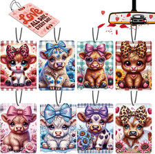 Car Air Fresheners Highland Cow Gifts Ornament Valentines Day Gifts for Her 8 Pa