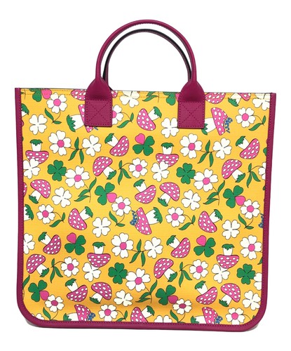 Gucci Girls Purple Floral Canvas Children's Handbag Bag Tag Auth
