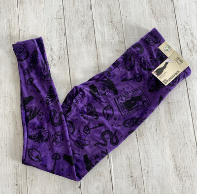 No Boundaries Juniors Purple Halloween Leggings High Rise