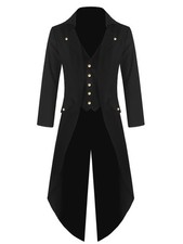 Runcati Mens Steampunk Victorian Jacket Gothic Tailcoat Costume Vintage Tuxed...
