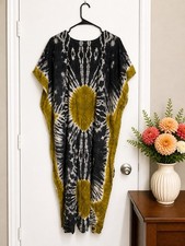 Handmade African Dera Kaftan Kenyan Dress Tie Dye One Size Multi Color