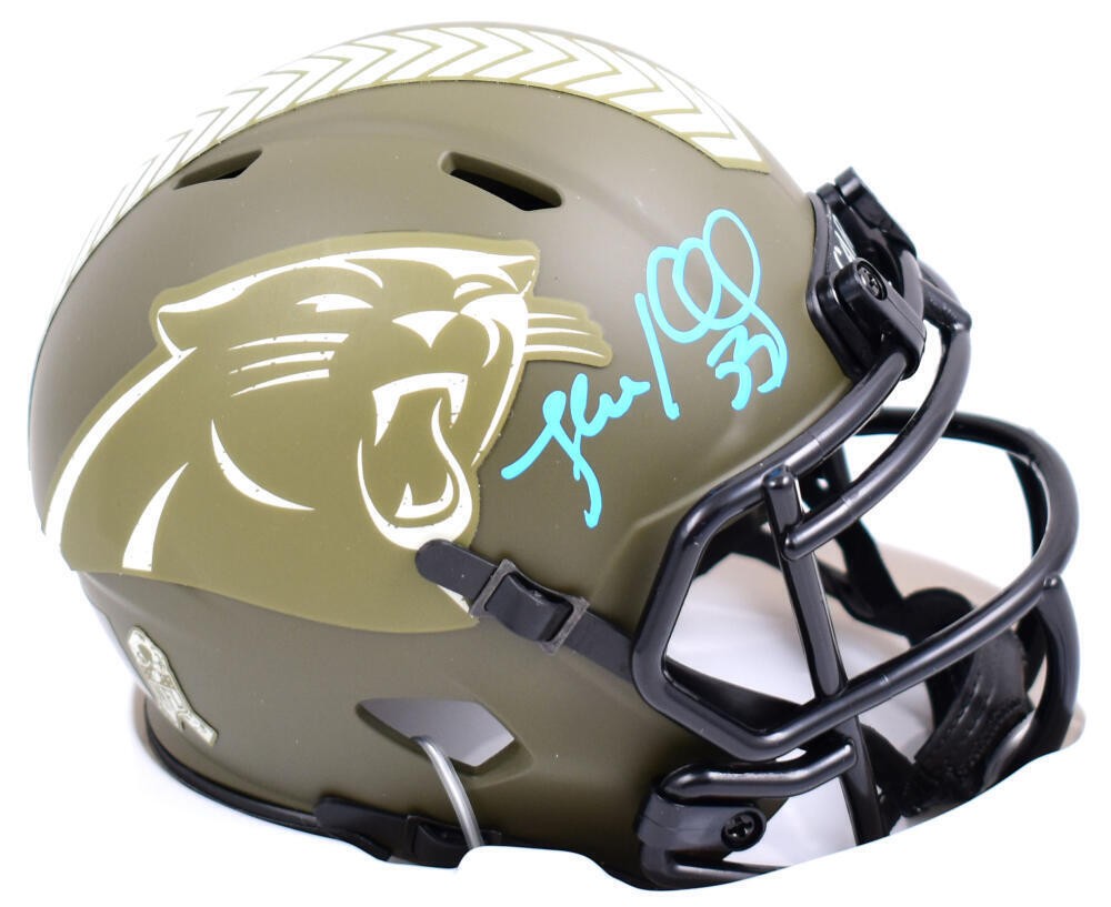 Luke Kuechly Autographed Signed Carolina Panthers Panthers Salute to Service Speed Mini Helmet- Beckett W Holo 