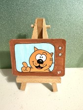 Heathcliff par Barbara Torres. Tableau original ACEO 2,5 X 3,5