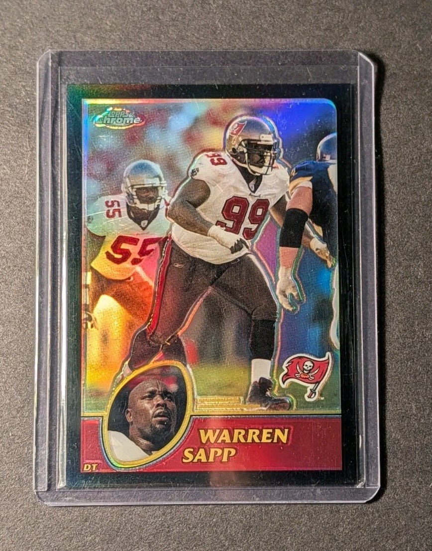 2003 TOPPS CHROME BLACK REFRACTOR #34 WARREN SAPP #/599 SP Numbered Rare