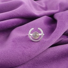 925 Sterling Silver Labradorite Gemstone Bezel Band Ring Jewelry Size All Size