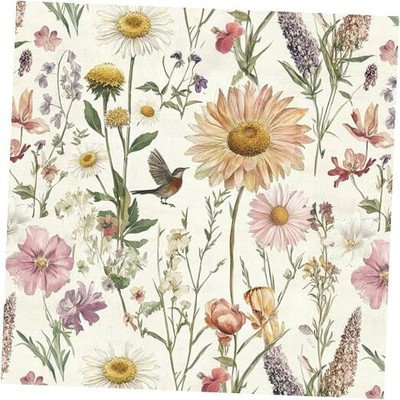  Floral Peel and Stick Wallpaper Floral Bird Contact 16.9'' x 118.1'' A-Floral