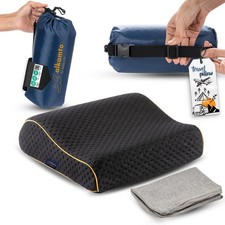 Memory Foam Pillow for Travel and Camping with Extra Cotton Cover Easy to Carry