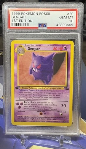 Pokémon TCG | Gengar | Fossil 1st Edition | PSA 10