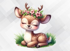 Sleeping Reindeer Wall vinyl decal sticker mw235