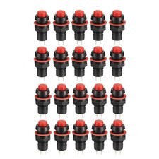 20Pack 10mm Mounting Hole Red Momentary Push Button Switch SPST NO