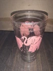 Vintage Hocking Glass Crystal Pink Elephant Cocktail 6" Tall Glass c.1955