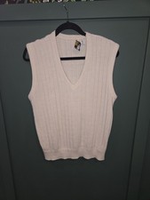 Vintage London Fog Sweater Vest Size Large V Neck Old Money Ivory Made in USA