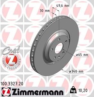 2X Zimmermann Bremsscheibe Coat Z 100.3327.20 FüR Audi Tt 8J3 8J9 1LM 1LN 1LK