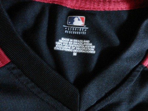Arizona Diamondbacks Black Embroidered MLB Baseball V Neck Jersey T Shirt Mens M - Picture 3 of 4