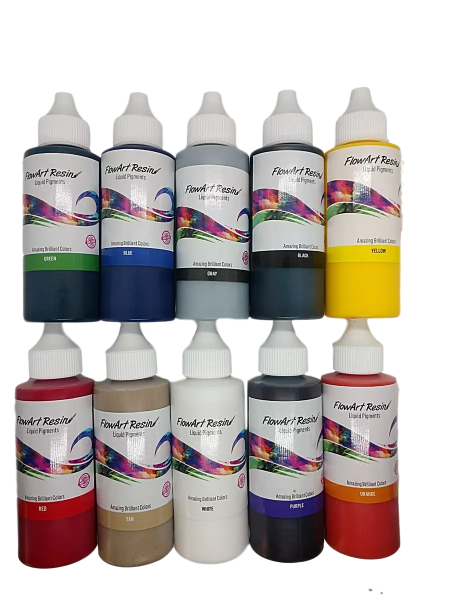 Epoxy Resin Pigment - 10 Color Liquid Epoxy Resin Color Concentrate - 2oz.  each