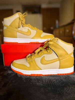 Nike Dunk High PRM Wheat Gold/Safety Orange Size:9 *DOMESTIC SHIPPING PREFERRED*