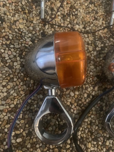 Harley-Davidson Dyna Super Glide Front Turn Signals Fork Mount HD-1 DP 85 PM - Picture 2 of 10