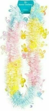 Pastel Multi-Color Tinsel Garland:1 From 2 Different Figures: Eggs or Bunnies 9'