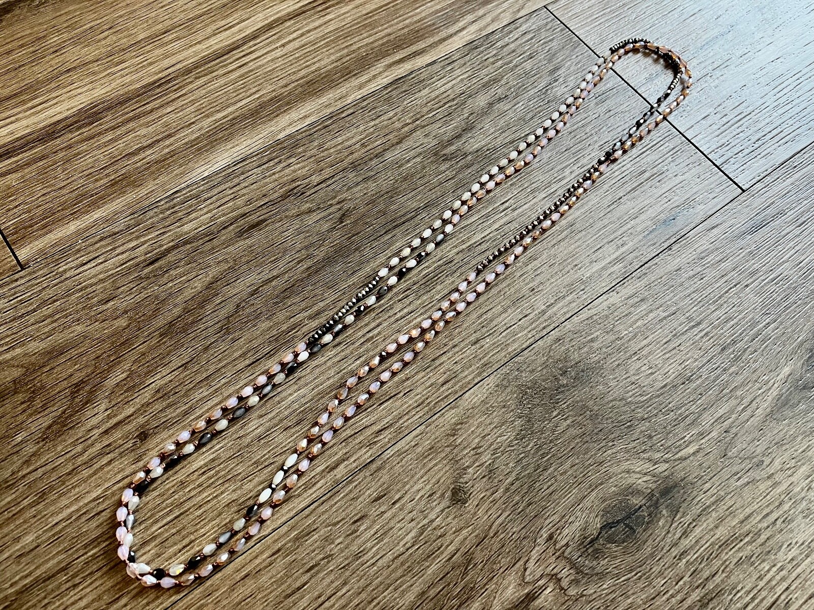 Multi-wear Layered Long Beaded Statement Necklace… - image 2