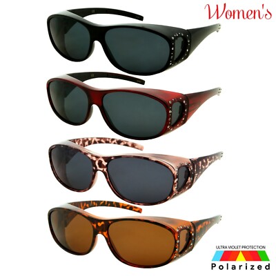 Womens Polarized Cover Put Over Sunglasses Wear Rx Glass Fit Driving Size Large