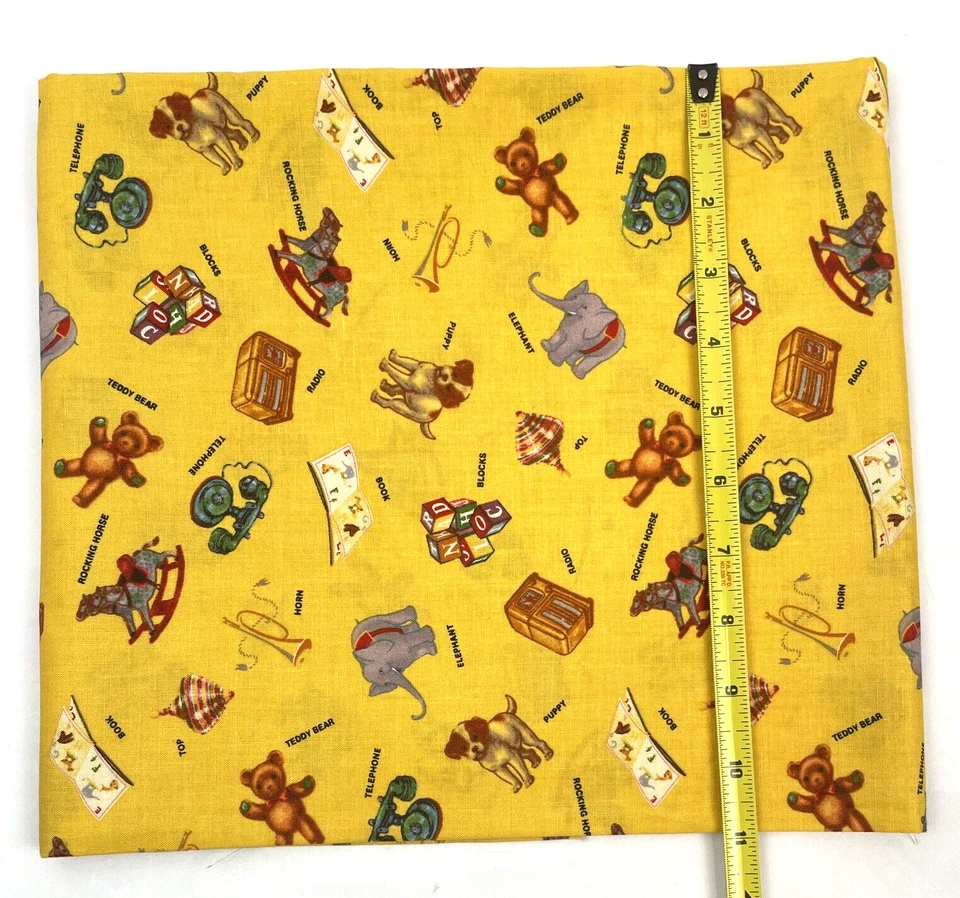 Tela American Jane 39x43 Sandy Klop Juguetes ABC 123 Amarillo  Foto 3 de 3