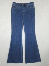 Judy Blue Jeans Women's Size 13/31 Flare Leg Raw Hem Denim Blue Jeans JB88611