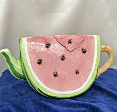 Cute as can be Petite and Colorful Watermelon Teapot Wang's International 1989