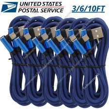 1/3/6Pack 90 Degree Elbow USB Charger Cable 10FT For iPhone 13 12 Charging Cord