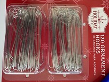 Christmas Tree Ornament Hooks 2-1/2 Inch Metal 1 pk of 120 Wedding Holiday Time