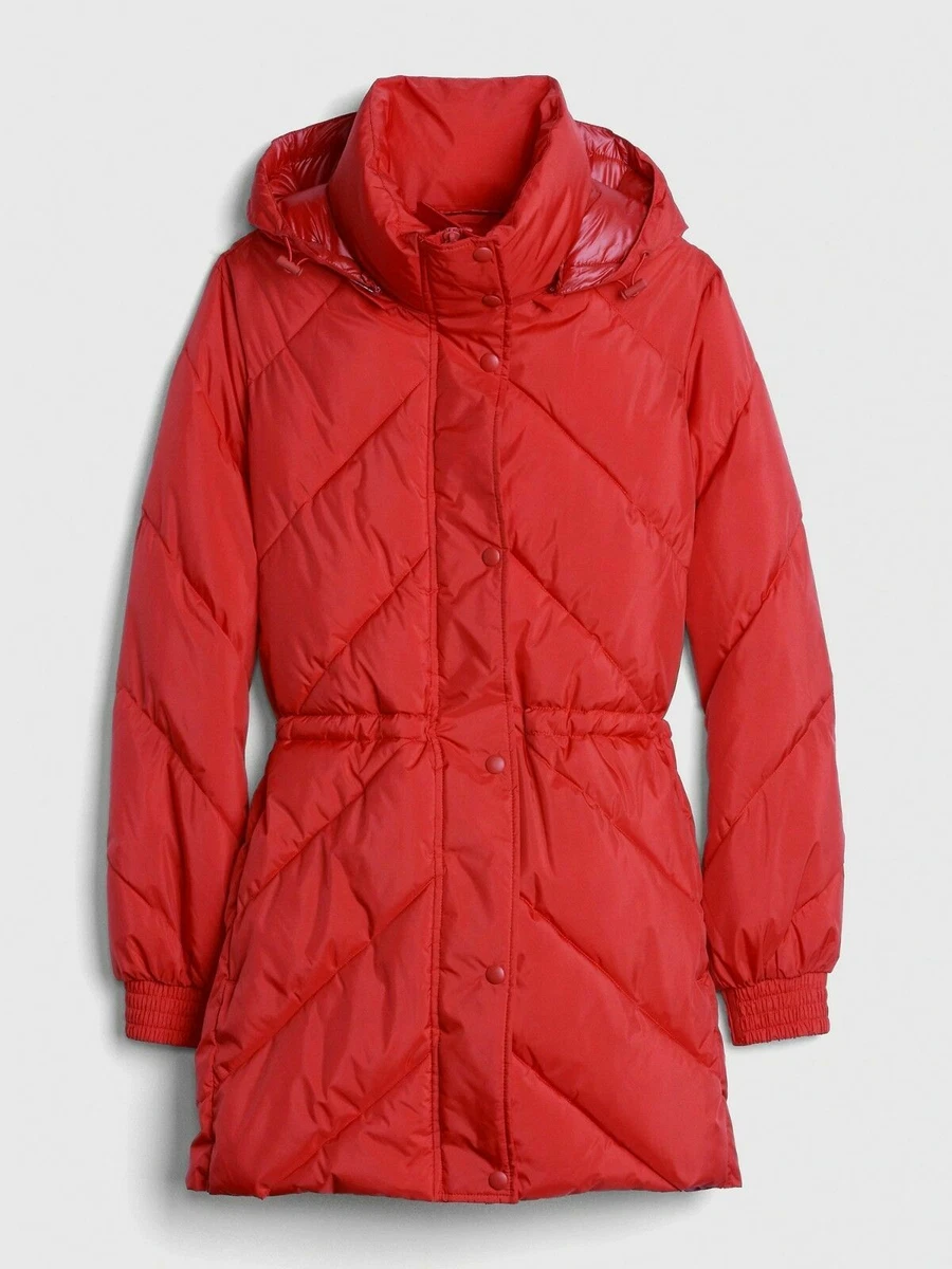 Gap ColdControl Elongated Puffer Coat NWT Medium Red MSRP 168