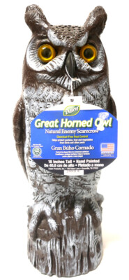 Dalen Large Scarecrow Great Horned Owl Animal Repellent Decoy For All Pests 16''