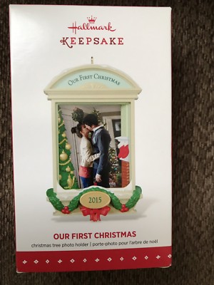 Hallmark 2015 Our First Christmas Photo Holder Ornament **NEW