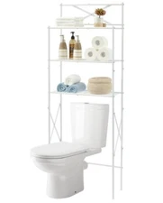 Tajsoon Over The Toilet Storage Shelf 3-Tier Bathroom Organizer, White