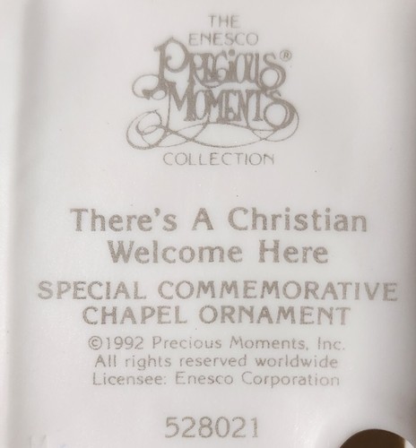 Precious Moments 528021, There's A Christian Welcome Here, edición 1992, suspenso 1997 - Imagen 5 de 5