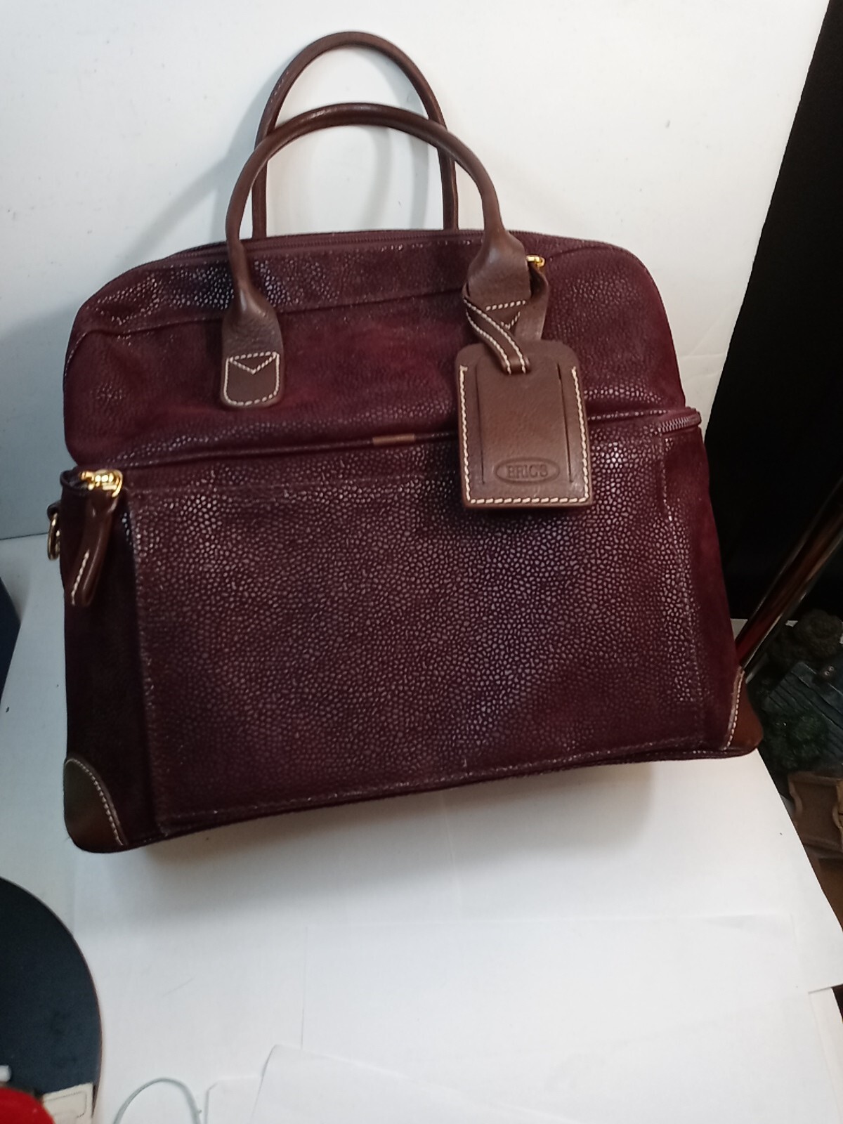 Bric's Leather Carryon Luggage Italy Made Maroon Color eBay