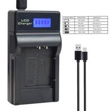 LCD USB Battery Charger for Ricoh DB-110 WG-6 Ricoh THETA X 360 Spherical Camera