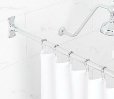 Signature Hardware 60" STRAIGHT SOLID BRASS SHOWER ROD - CHROME