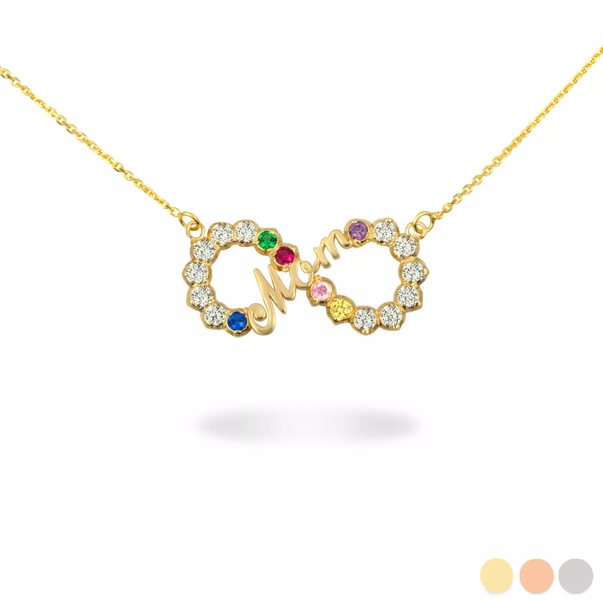 Mothers infinity outlet birthstone necklace